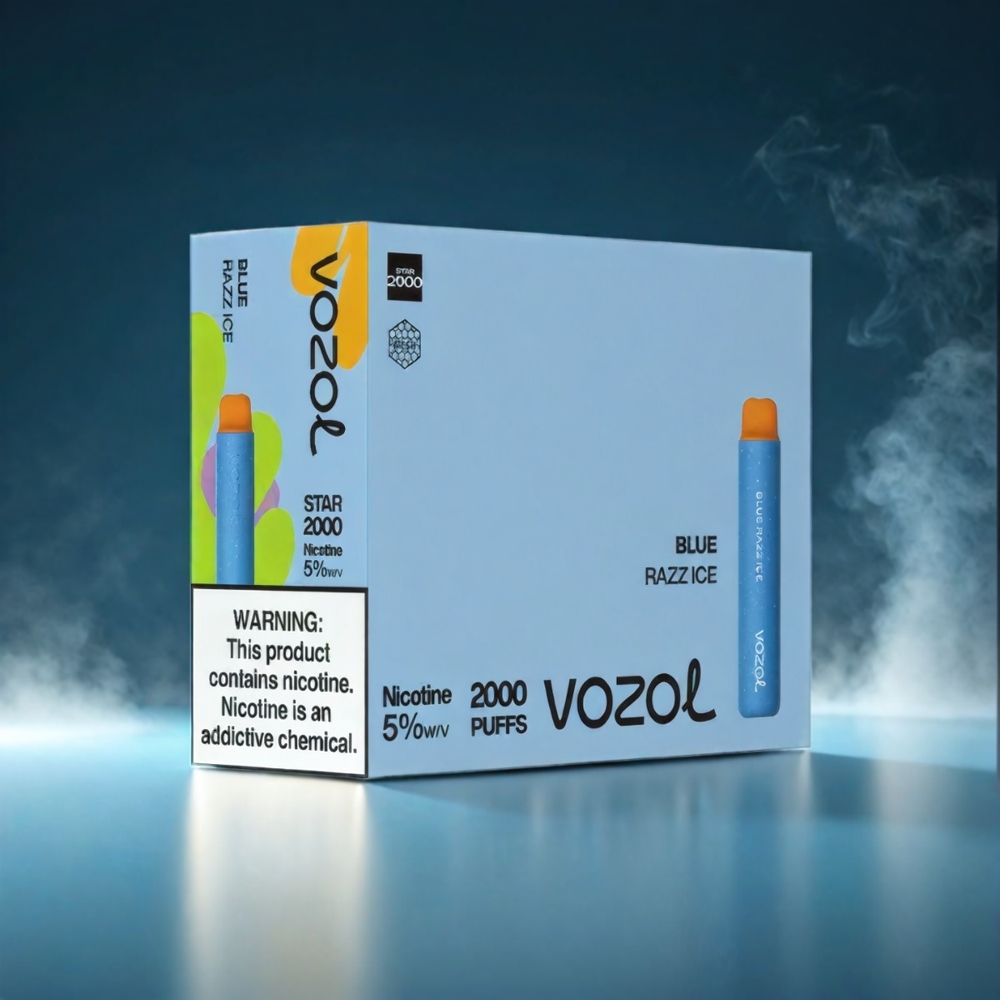 VOZOL Star 20000 Puffs Norge Engros – Blåbringebær Is med 2.2\" HD-speilskjerm, Dual Mesh, 650mAh batteri