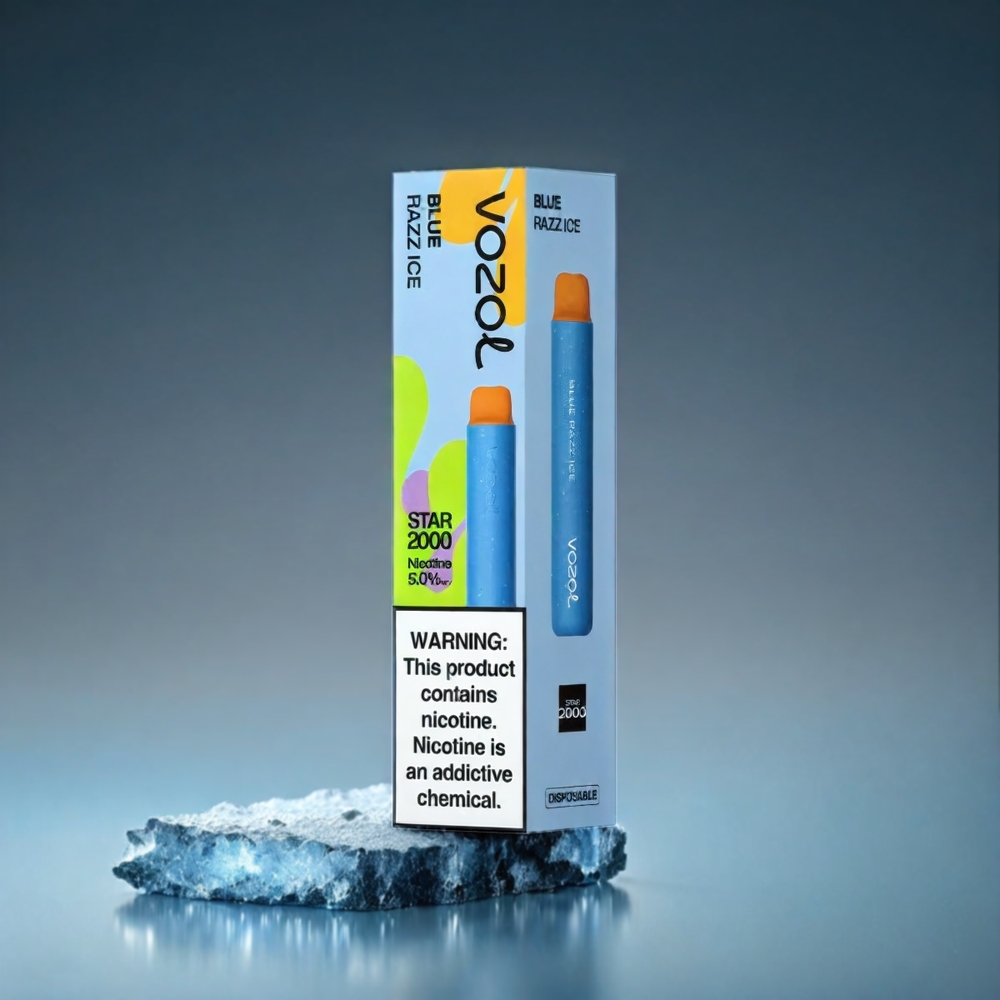 VOZOL Star 20000 Puffs Norge Engros – Blåbringebær Is med 2.2\" HD-speilskjerm, Dual Mesh, 650mAh batteri