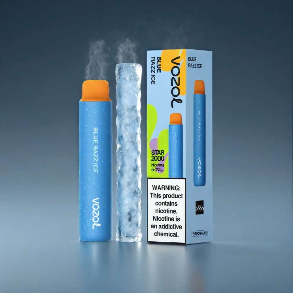 VOZOL Star 20000 Puffs Norge Engros – Blåbringebær Is med 2.2\" HD-speilskjerm, Dual Mesh, 650mAh batteri