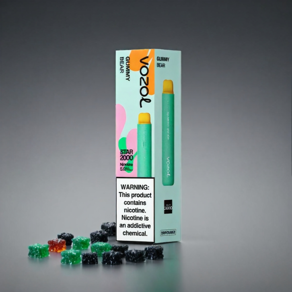 VOZOL Star 20000 Puffs Norge Engros med 2.2\" HD speilskjerm, Dual Mesh, 650mAh batteri - Gummy Bear (0mg/ml,20mg/ml,50mg/ml)