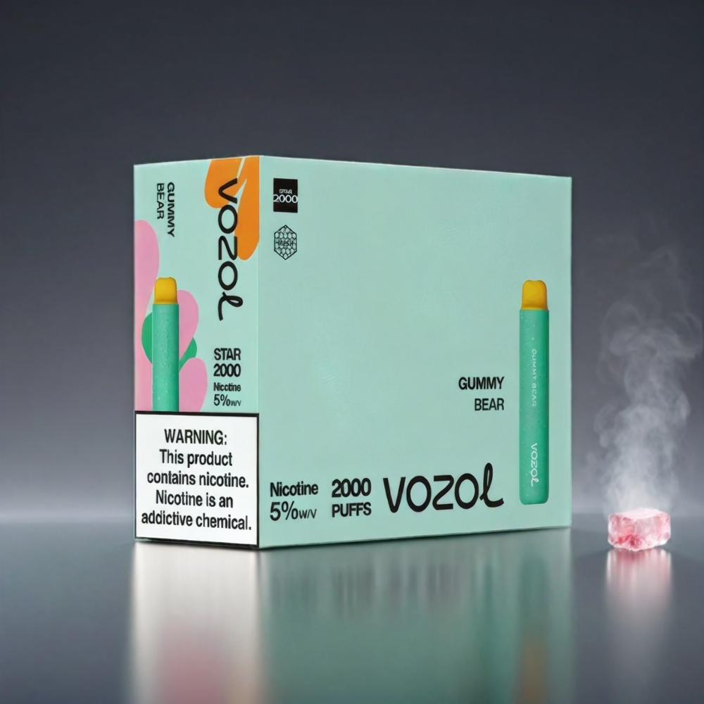 VOZOL Star 20000 Puffs Norge Engros med 2.2\" HD speilskjerm, Dual Mesh, 650mAh batteri - Gummy Bear (0mg/ml,20mg/ml,50mg/ml)