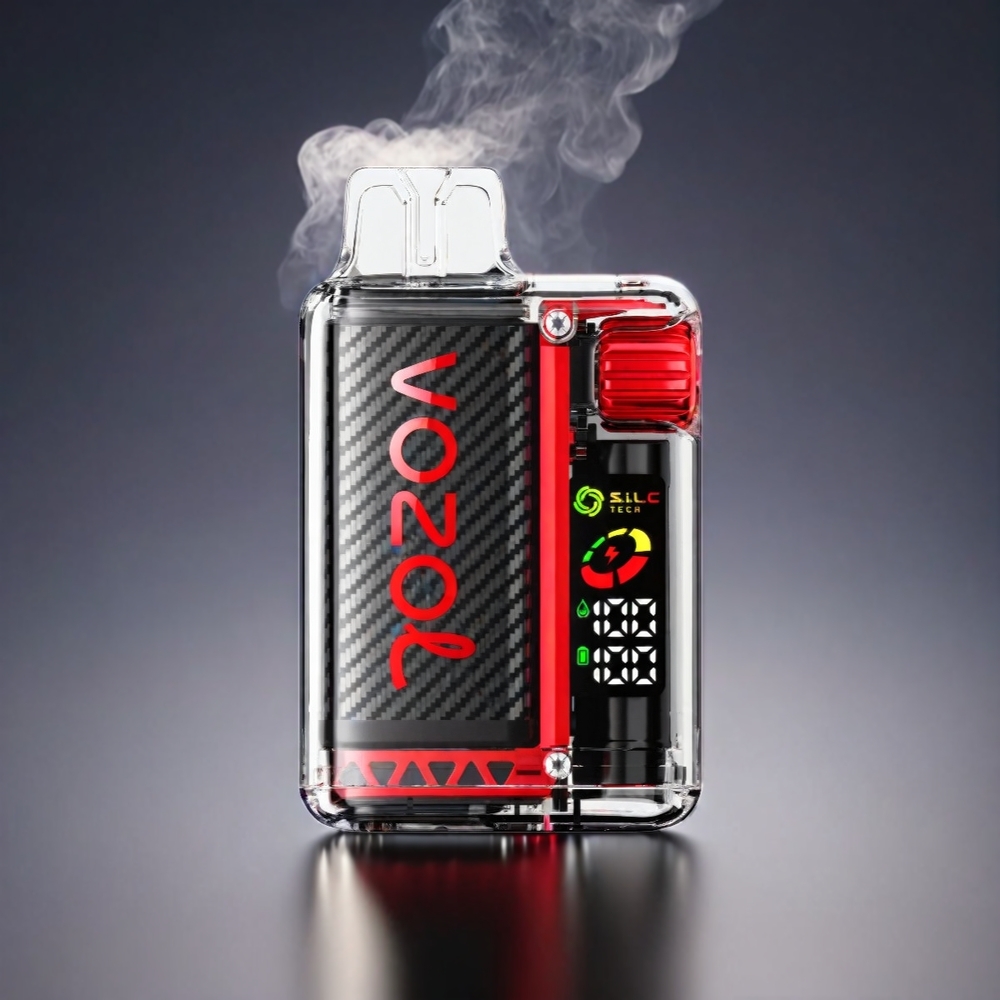 VOZOL Vista Norge Engros 20000 Puffs MTL Vape med Jordbær Bringebær Kirsebær, 650mAh Batteri, 2% Nikotin, OLED Skjerm, 6-Trinns Effektjustering