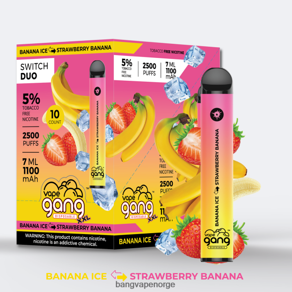 Bang Disposable Vape Review - Vape Gang Switch Duo 2 smaker (eske med 10) 2B260F40 bananis - jordbærbanan