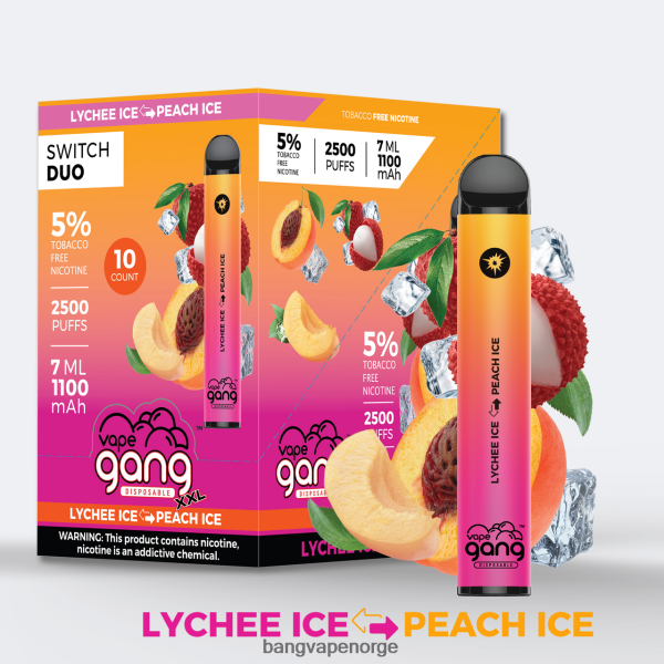 Bang Vape Norge - Vape Gang Switch Duo 2 smaker (eske med 10) 2B260F42 litchiis - ferskenis