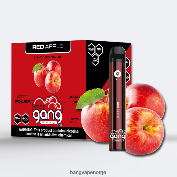 Vape Gang Norge - Vape Gang XL engangsvapes 600 puff (eske med 10) 2B260F73 rødt eple