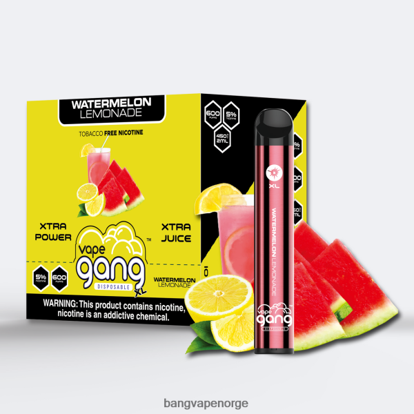 Vape Gang Oslo - Vape Gang XL engangsvapes 600 puff (eske med 10) 2B260F65 vannmelon limonade